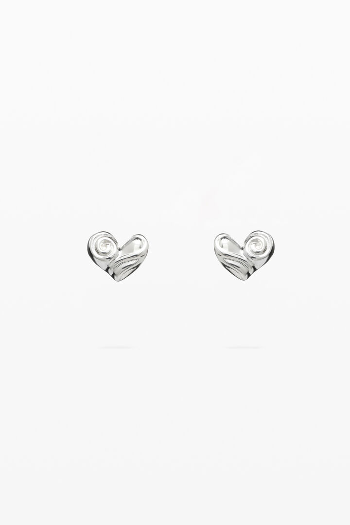 Zalio silver-plated heart stud earrings | Desigual