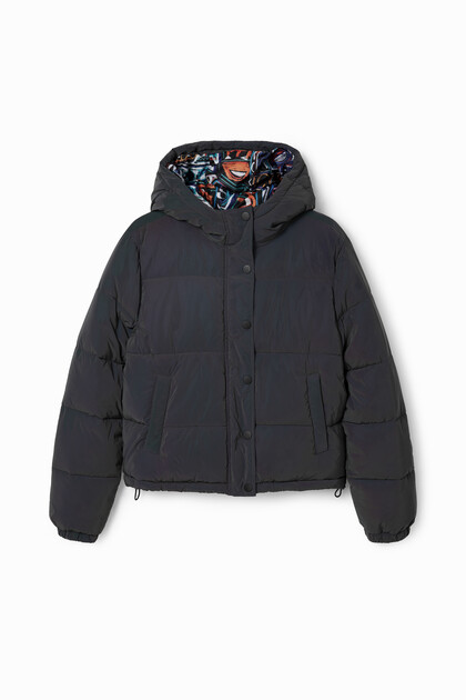 Iridescent padded short jacket