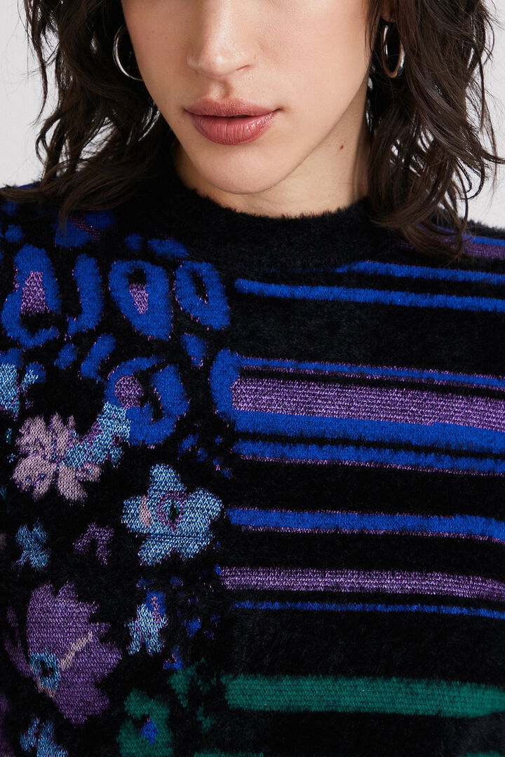 Jacquard finom kötött pulóver | Desigual