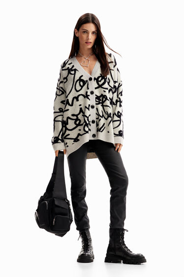 Càrdigan oversize missatges | Desigual