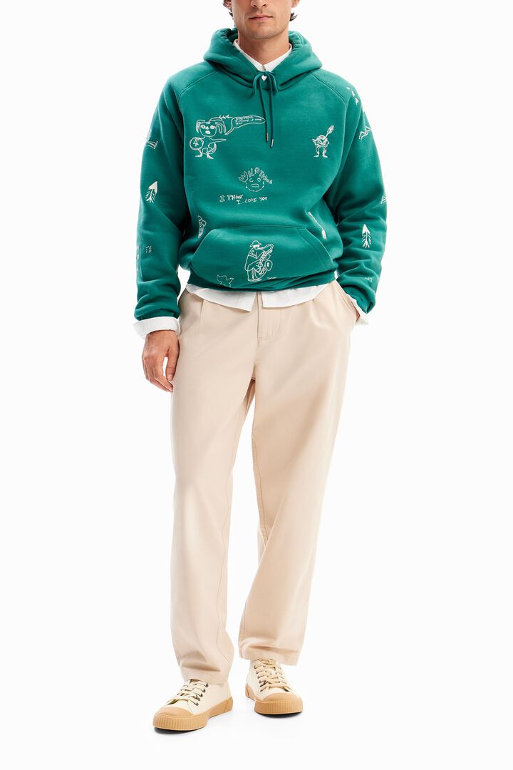Sweat-shirt capuche broderies | Desigual