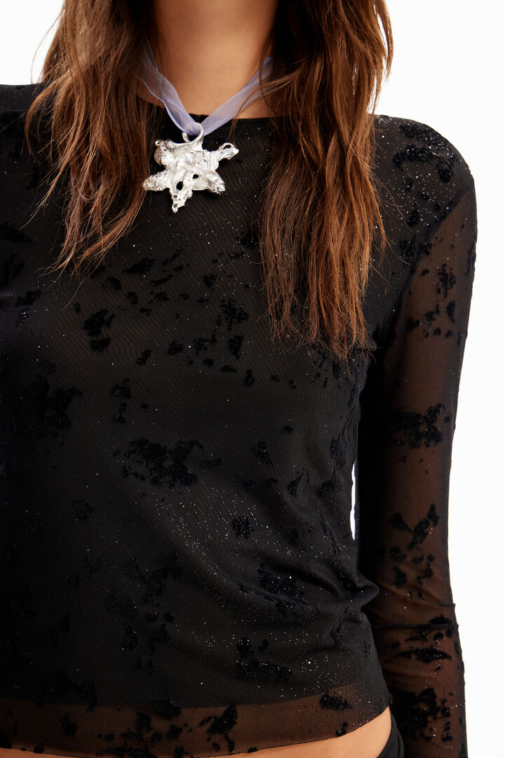 Camiseta slim tul brillo | Desigual