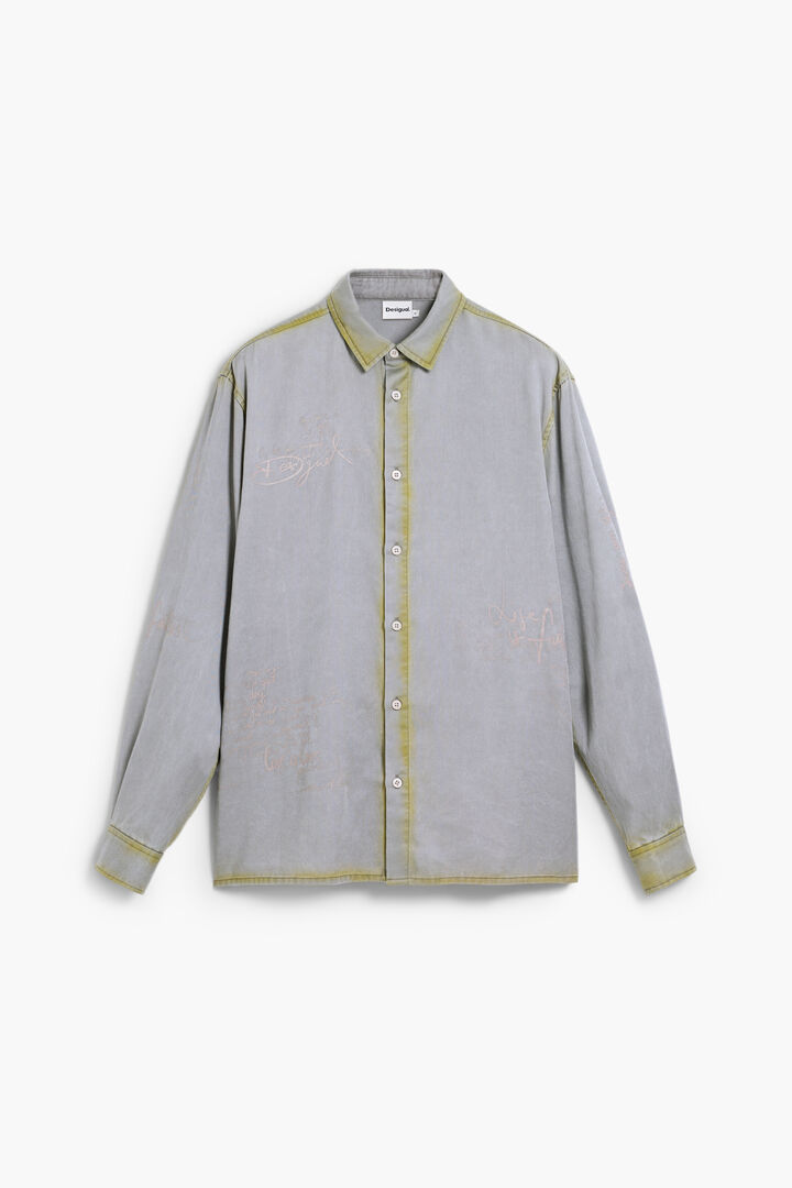 Camisa lettering efecte desgastat