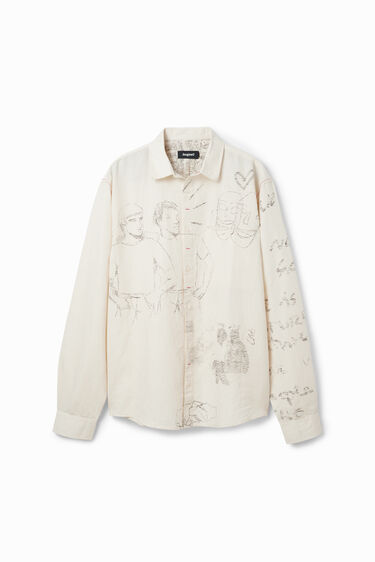Linen illustration shirt | Desigual