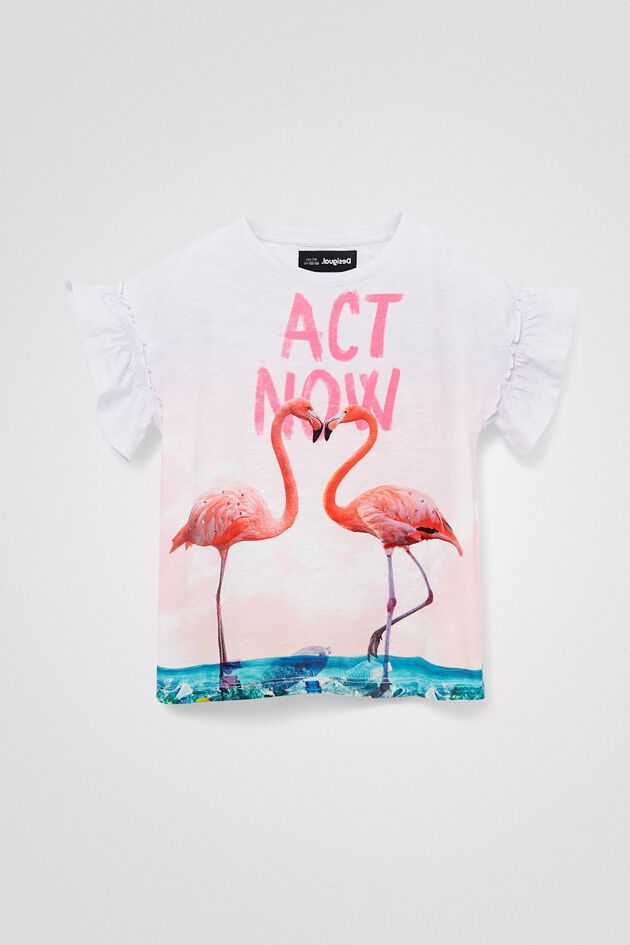 T-shirt met flamingo's