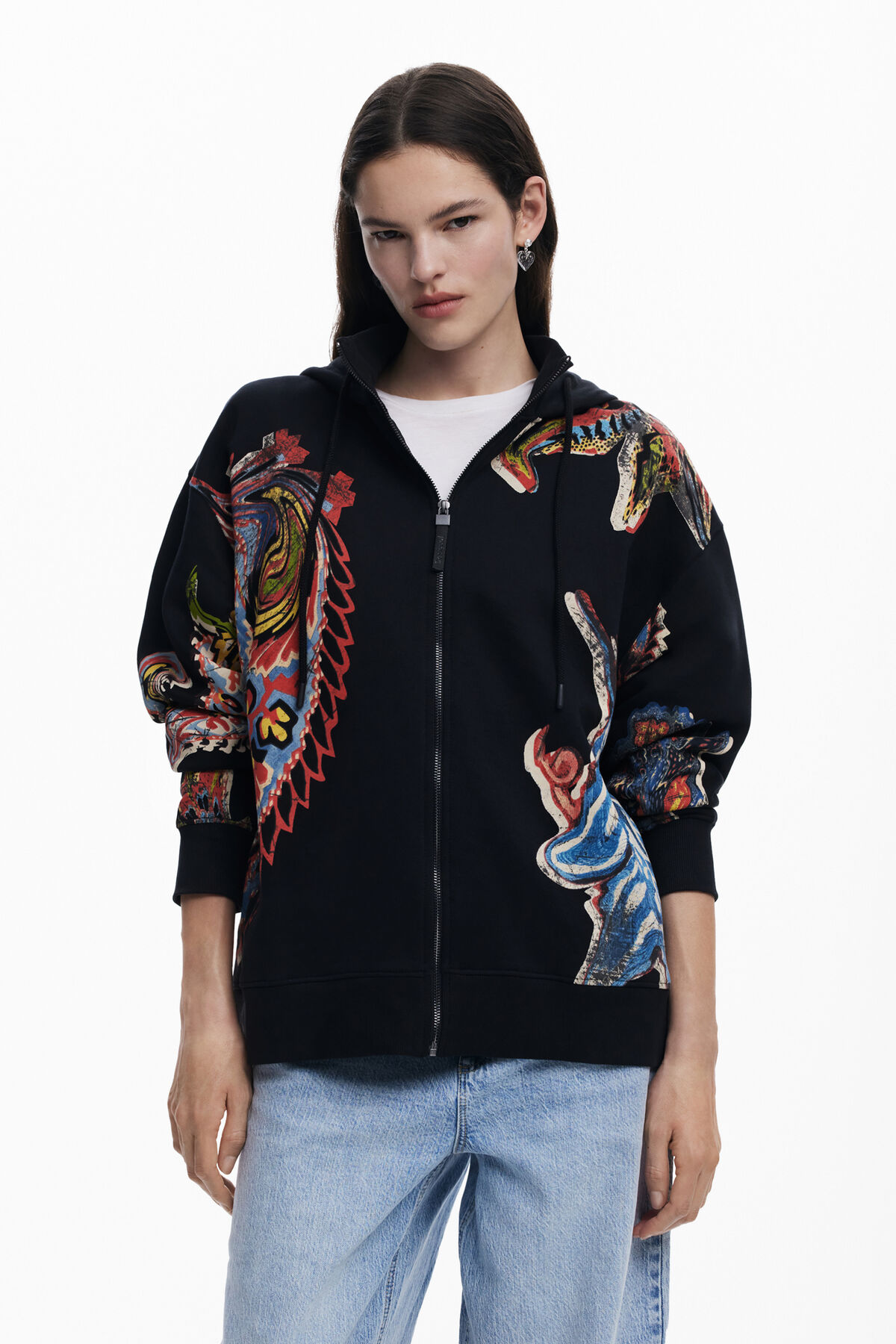 Sweatshirt Desigual Johanna Femme - 60% Coton, 40% Acrylique - Col V, Manches Longues