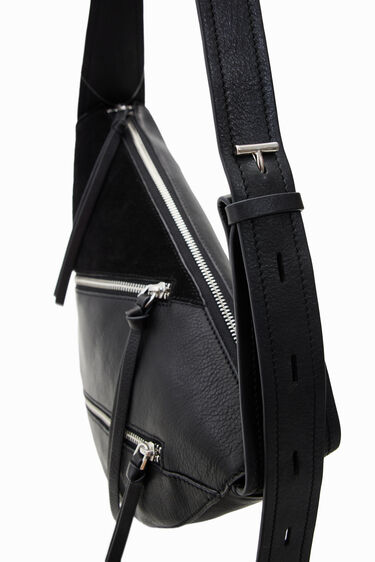 Midsize zips leather bag | Desigual