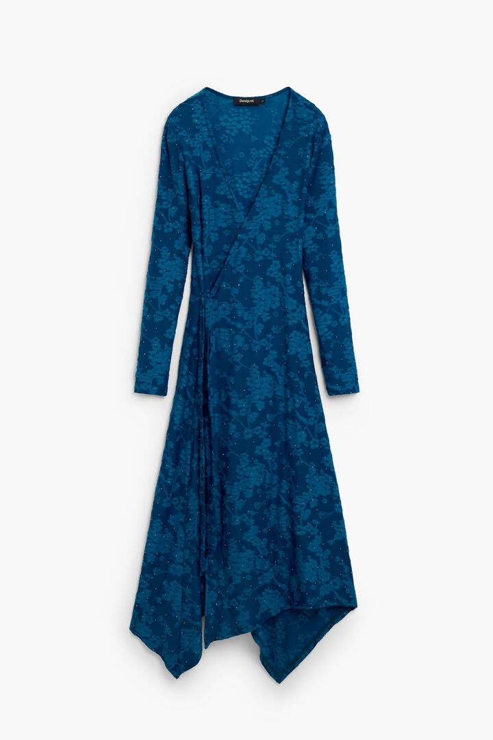 robe portefeuille &agrave; col en V