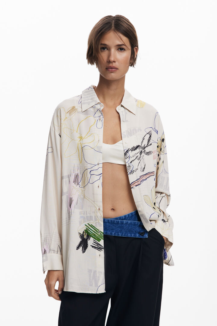 Chemise fluide collage