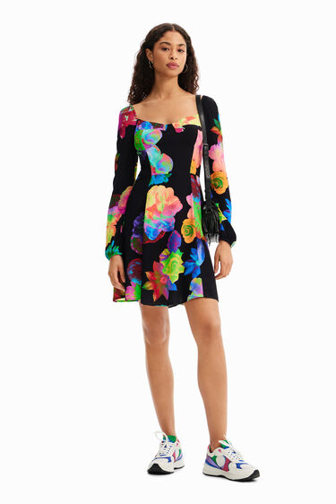 Short floral A-line dress | Desigual