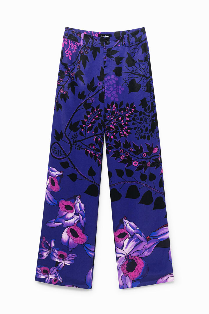 Pantalón pata ancha flores | Desigual