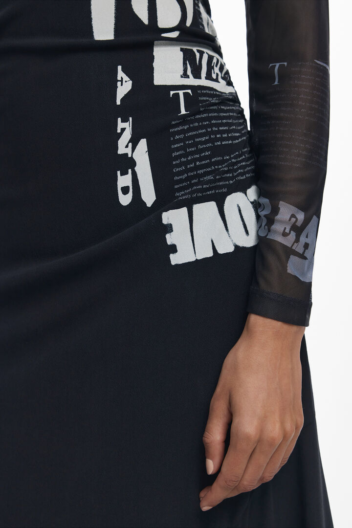 Ruched newspaper dress | Desigual