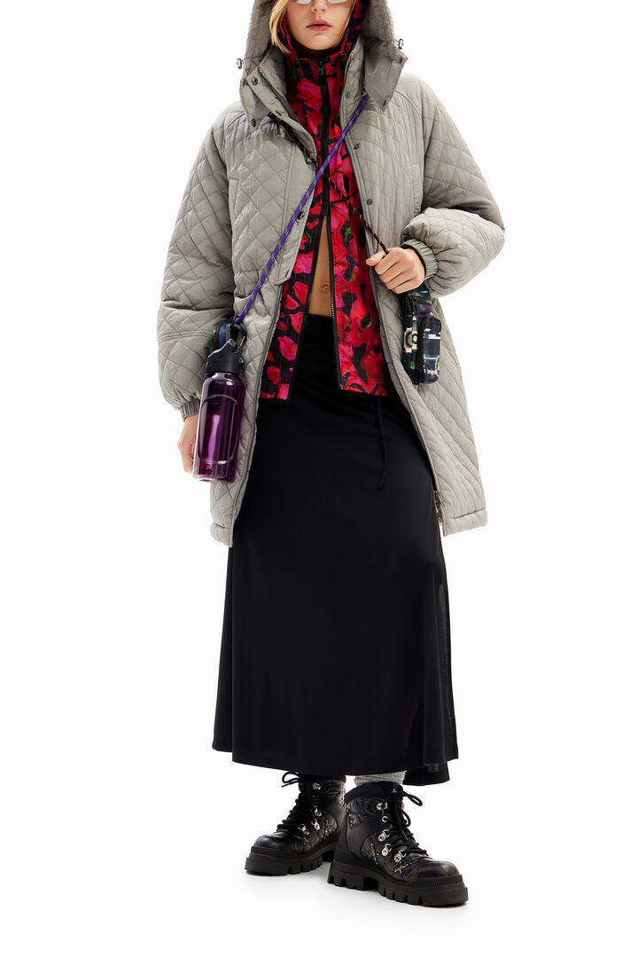 Puff-sleeve quilted coat | Desigual