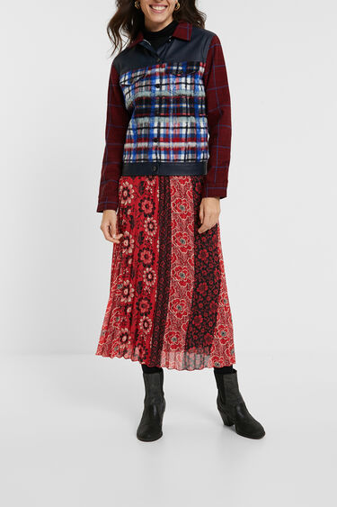 Jacke Mit Tartan In Felloptik Desigual Com