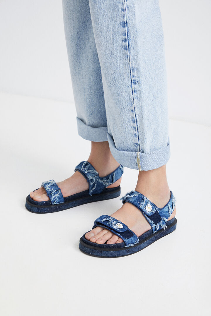Sandales en denim avec Velcro | Desigual