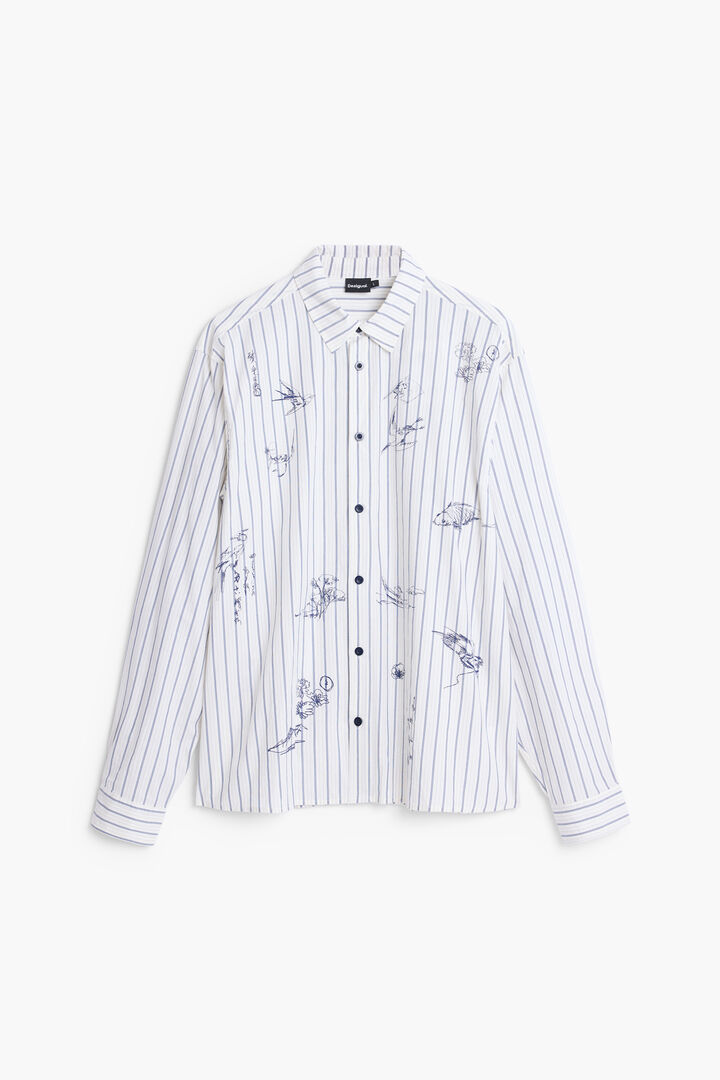 Gestreiftes Hemd mit Illustrationen | Desigual