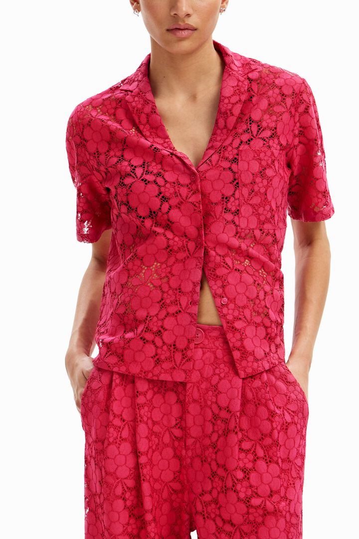 Tailored floral lace trousers | Desigual