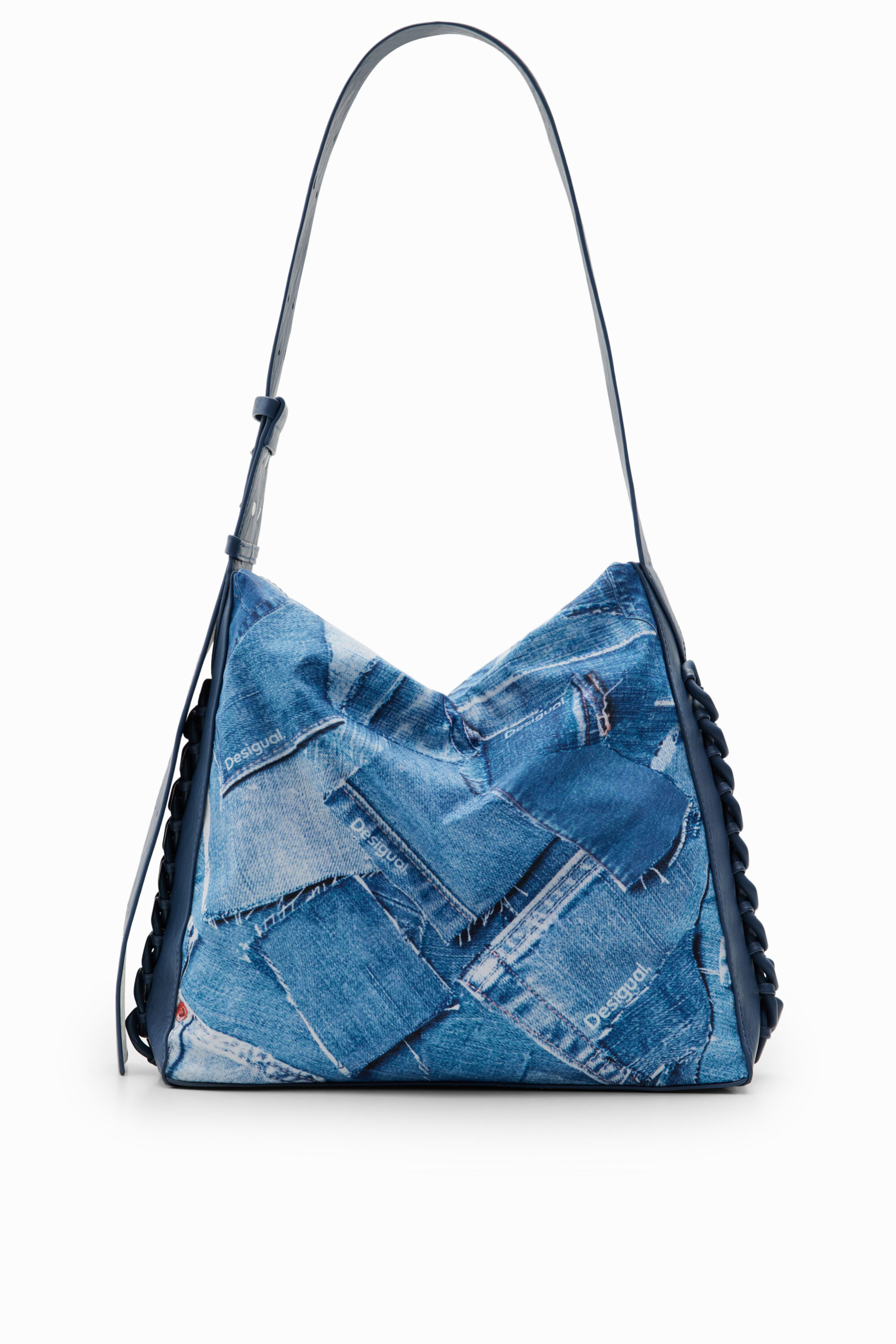 Large denim patchwork bag Women s I Desigual