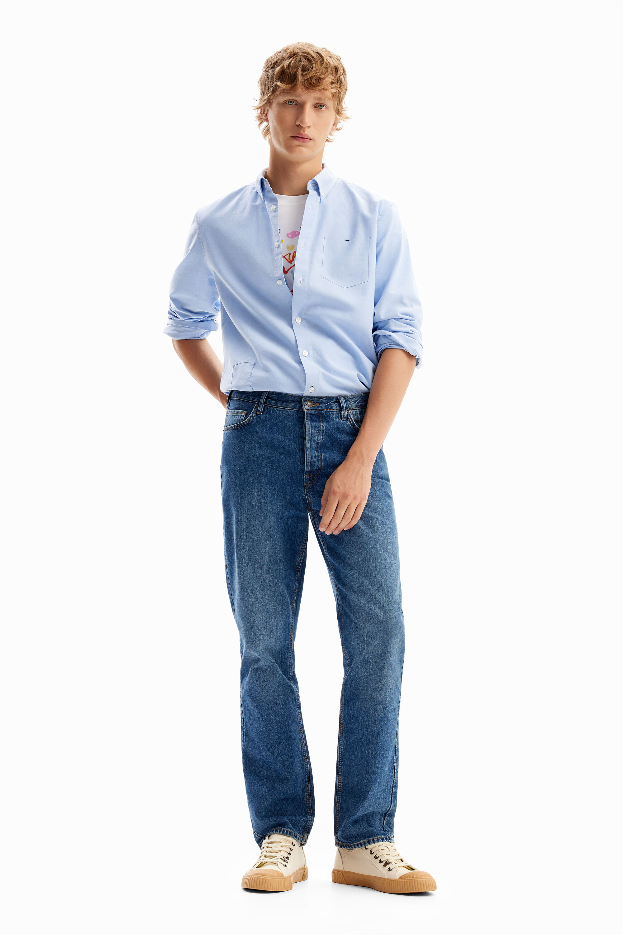 Plain stitching shirt