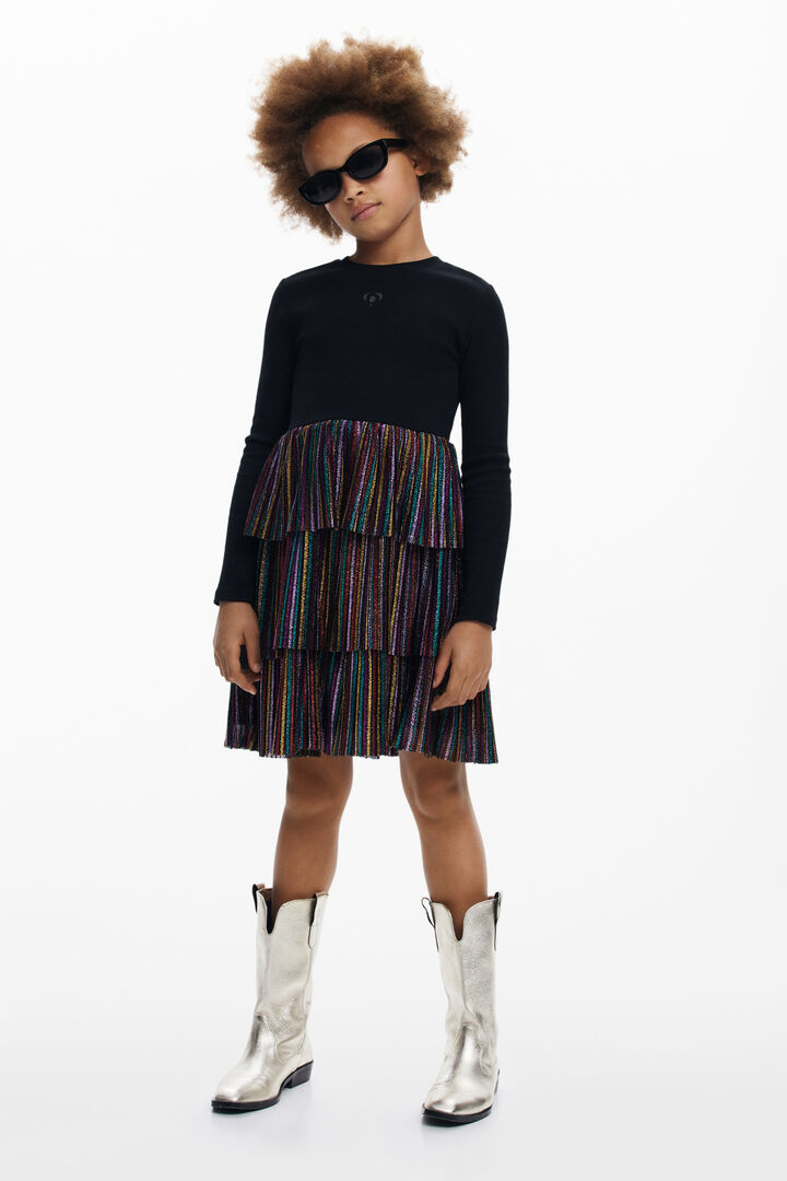 Vestido volantes lúrex