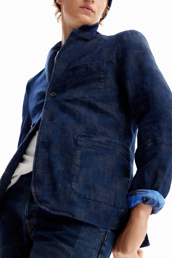 Plaid denim blazer | Desigual