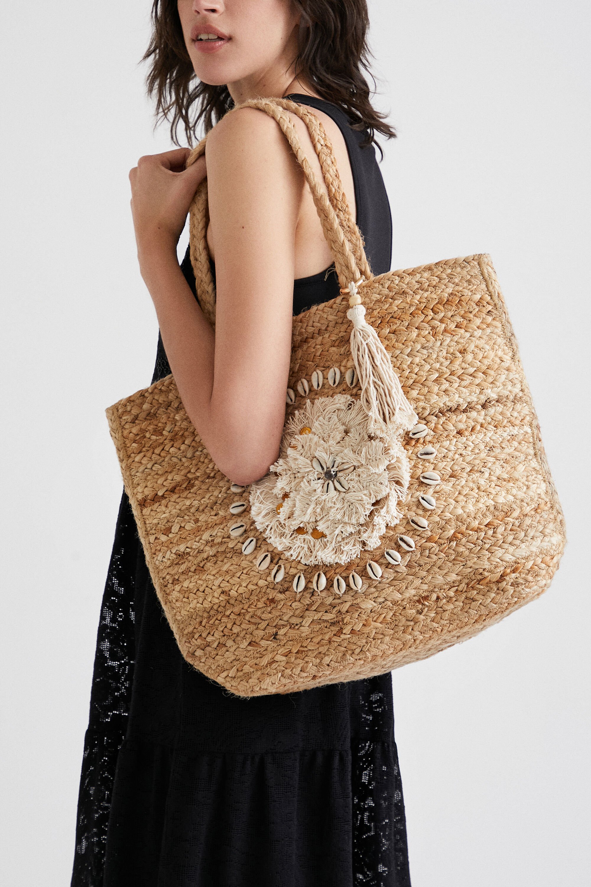 Jute seashell handbag Desigual