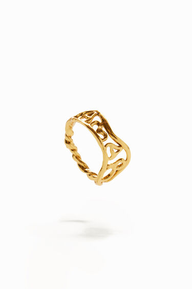 Anillo mensaje baño oro Zalio | Desigual