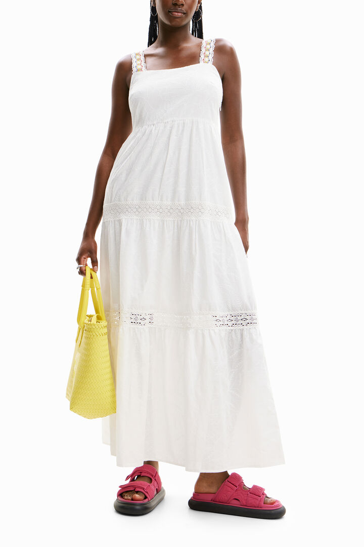 Long embroidered strap dress | Desigual