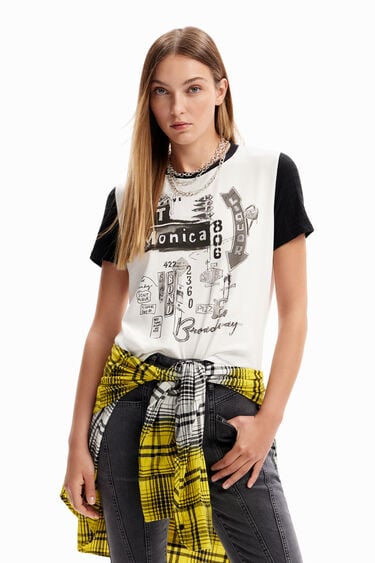 חולצת טי-שירט עם הדפס לנשים | Desigual