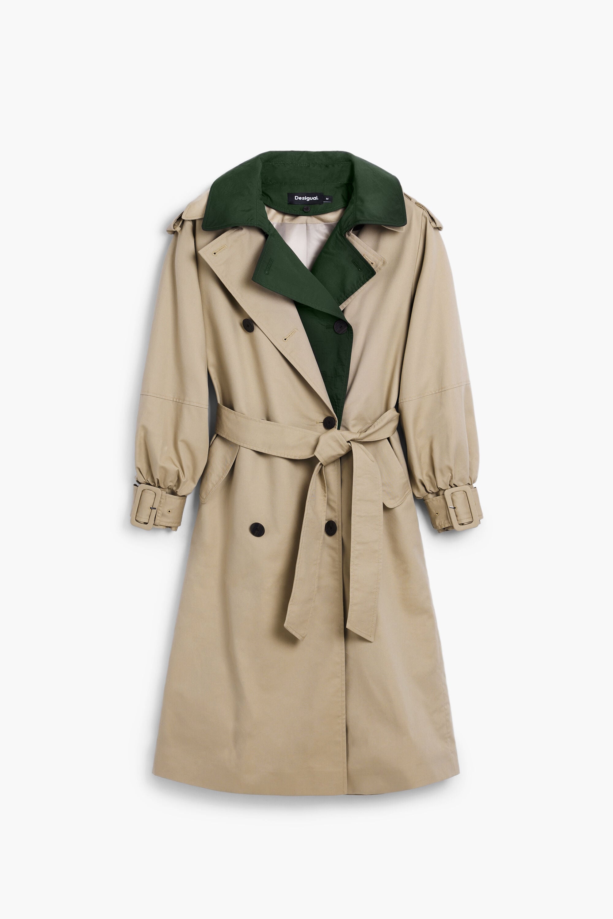 Detachable Two-Tone Trench Coat white Women's I Desigual.com
