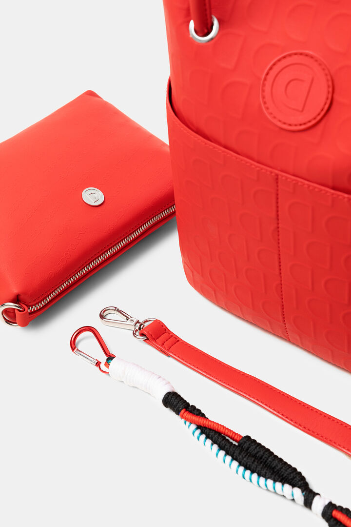 Bolso rojo 2 en 1 en logomanía | Desigual