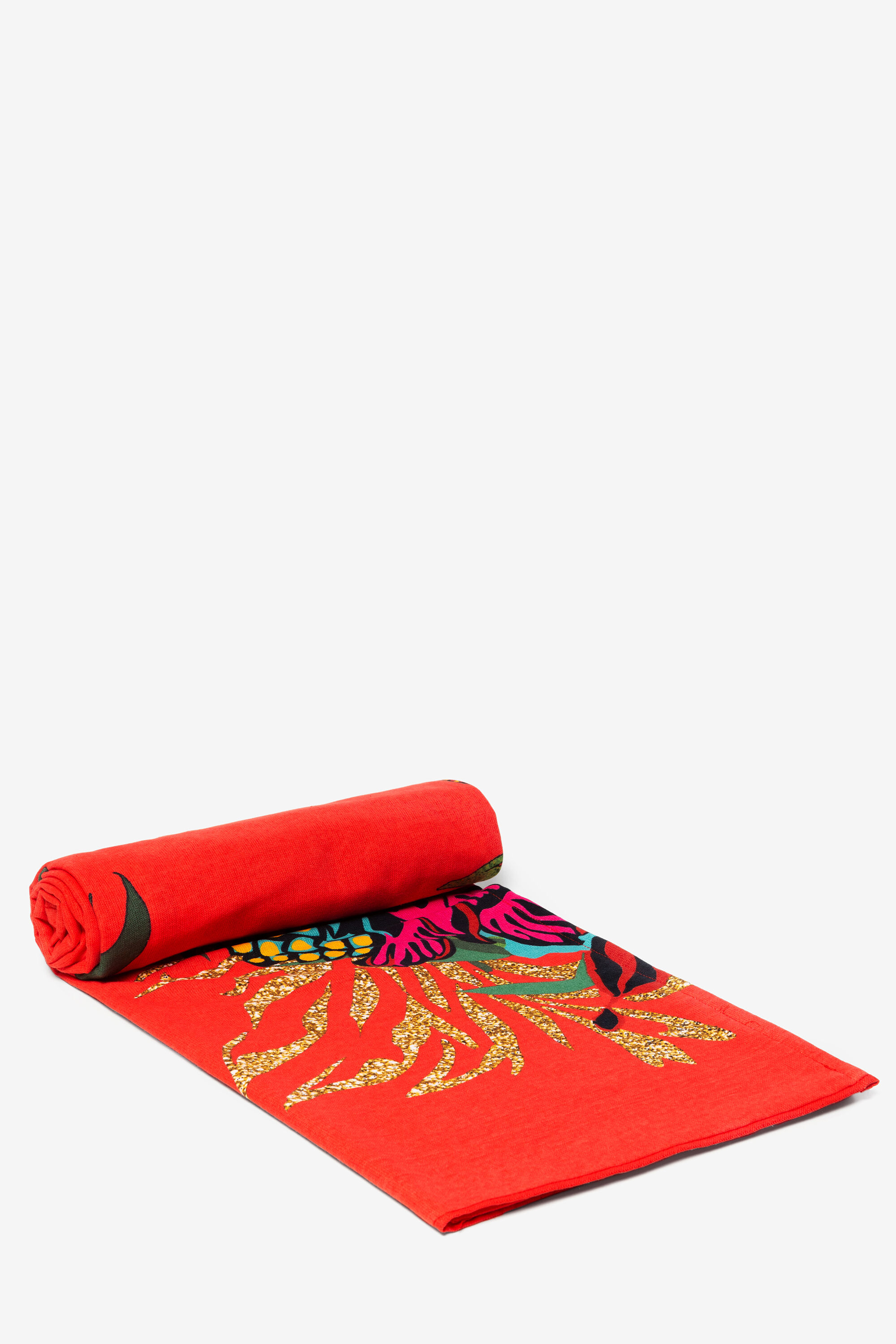 Desigual Pareohanddoek Met Bloemen Tropical Red Je desigual kopen in de aanbieding