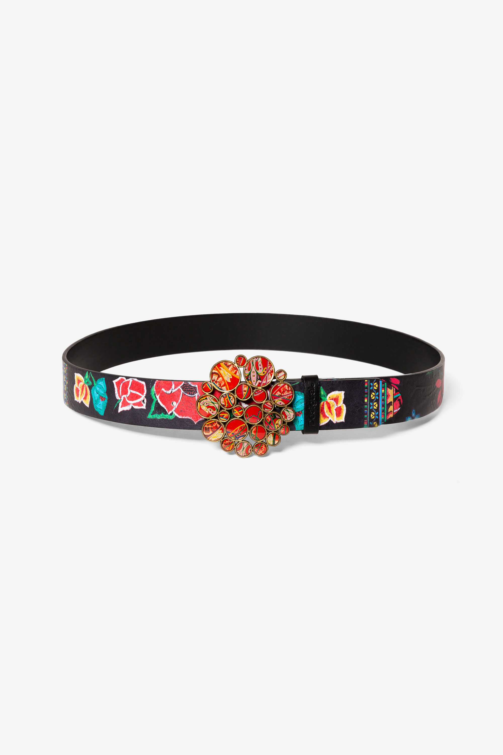 Desigual Riem Bedrukt Met Ronde Gesp Mexico Black 85 desigual kopen in de aanbieding