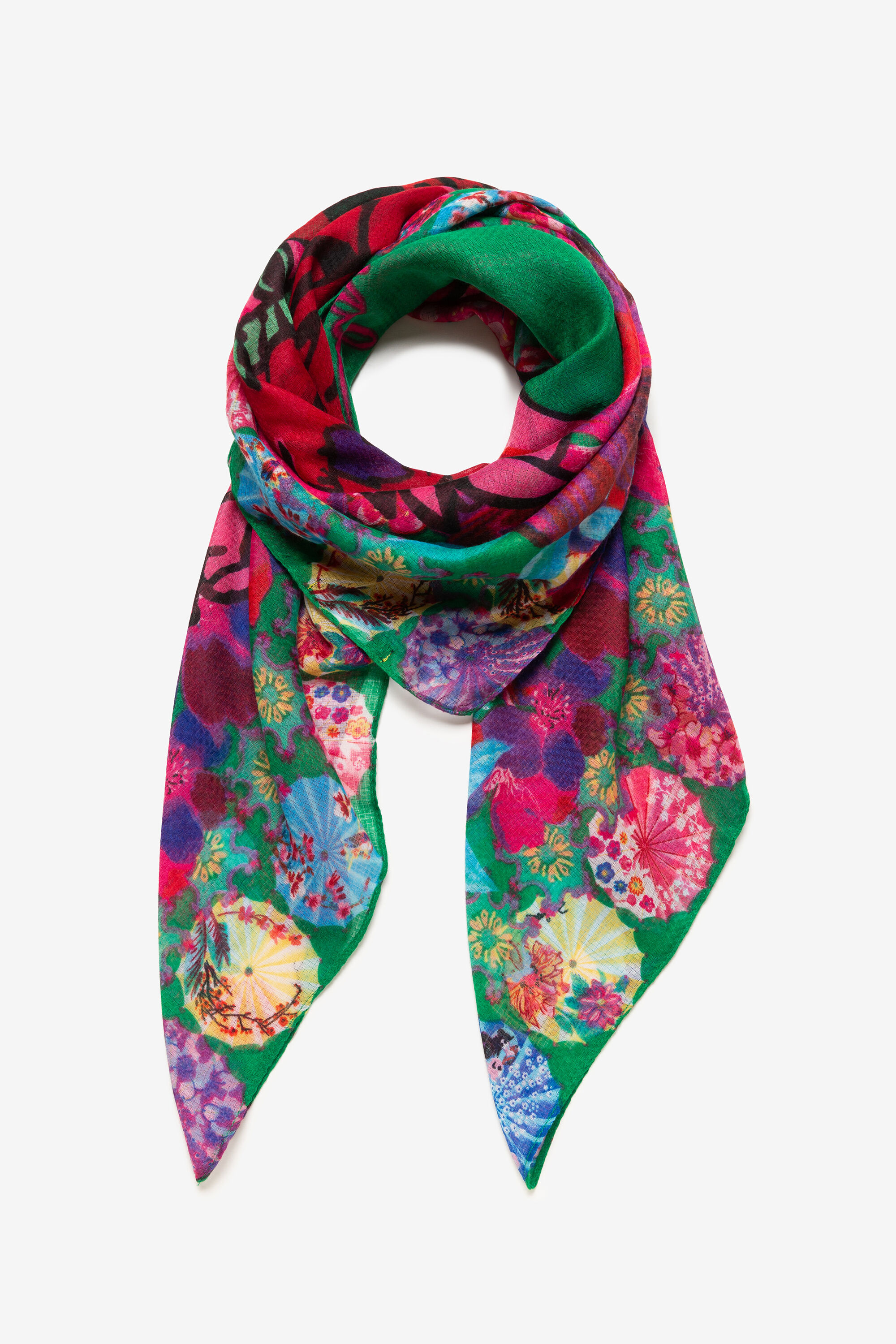 Desigual Foulard Fantasie Japtiger Green Je desigual kopen in de aanbieding