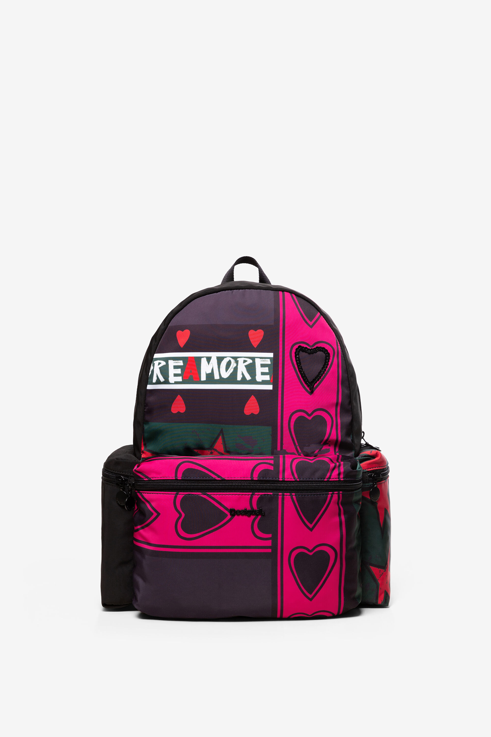 Desigual Gewatteerde Rugzak Met Harten Oss Black Je desigual kopen in de aanbieding