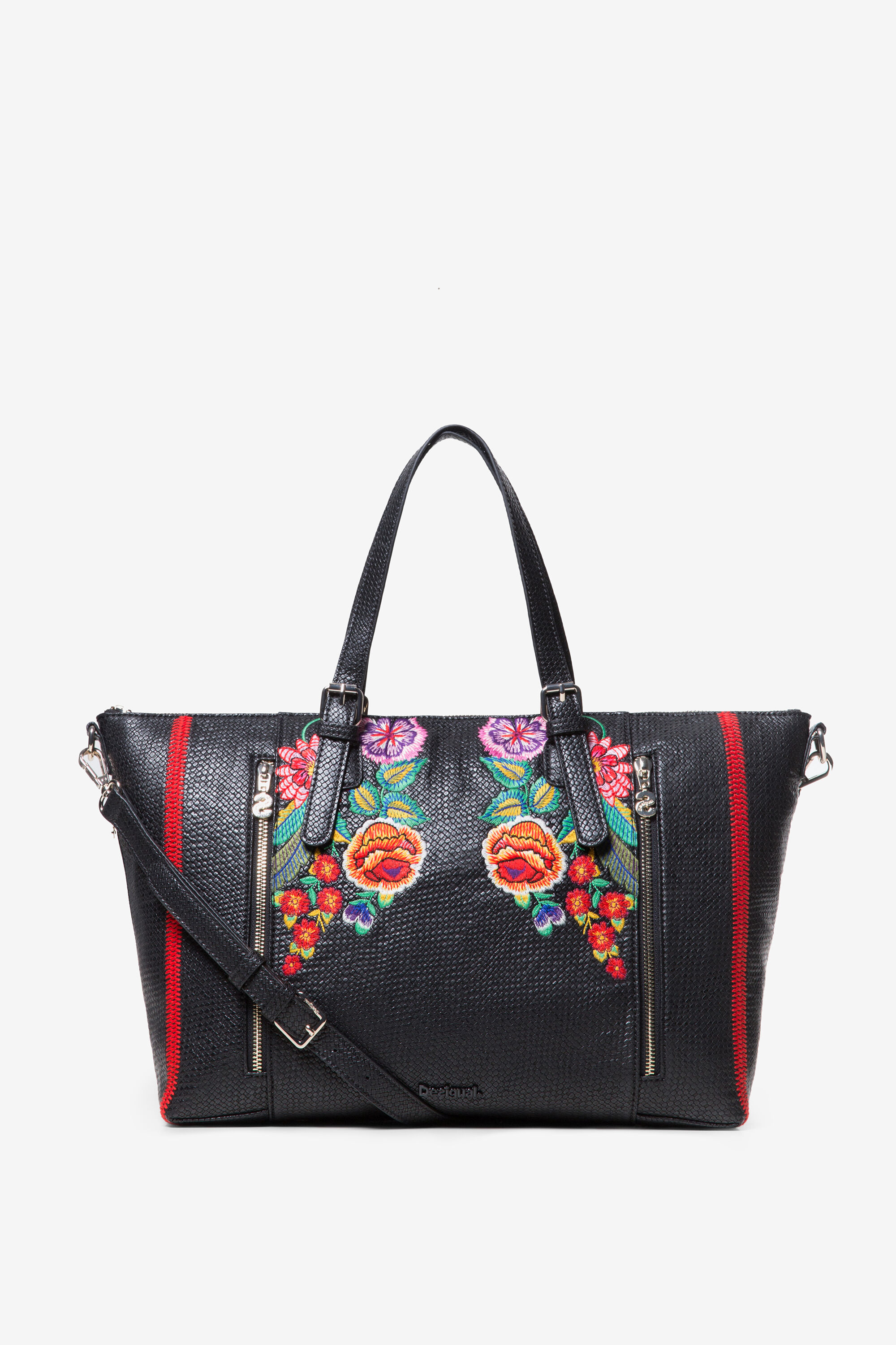 Desigual Handtas Met Bloemen Black Je desigual kopen in de aanbieding