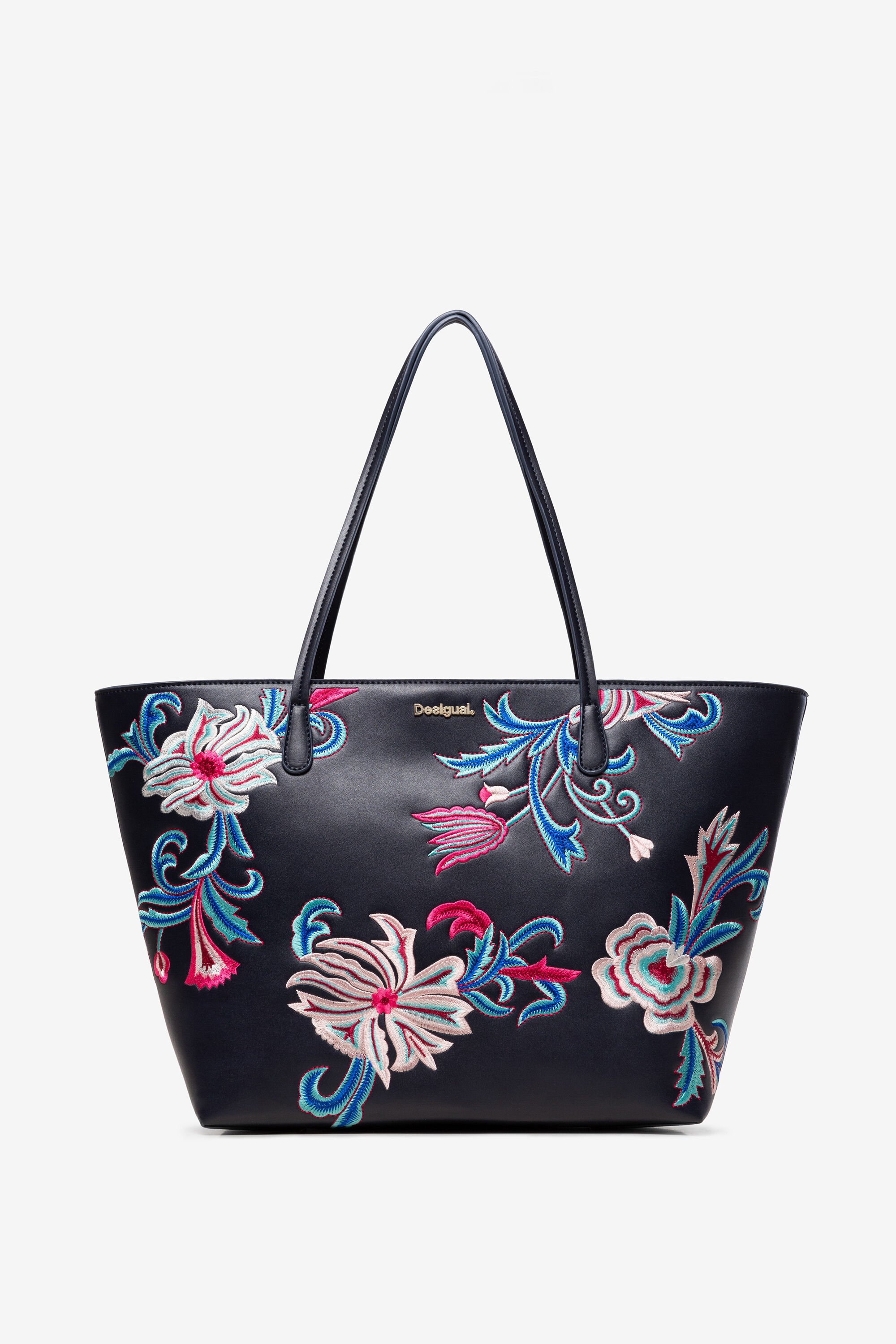 Desigual Gebloemde Totetas Capri Zipper Blue Je desigual kopen in de aanbieding