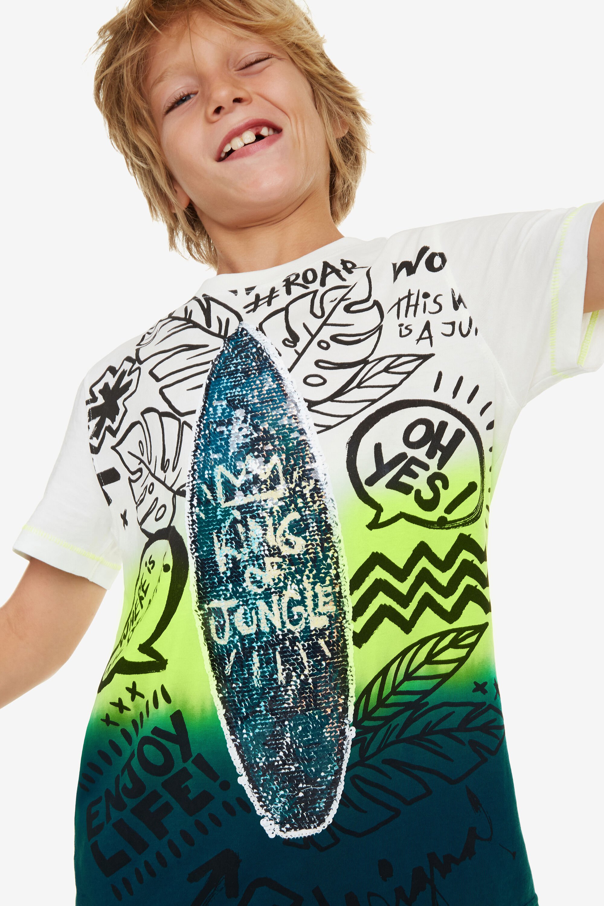 Desigual Shirt Surf Dip Dye Marc Green 78 desigual kopen in de aanbieding