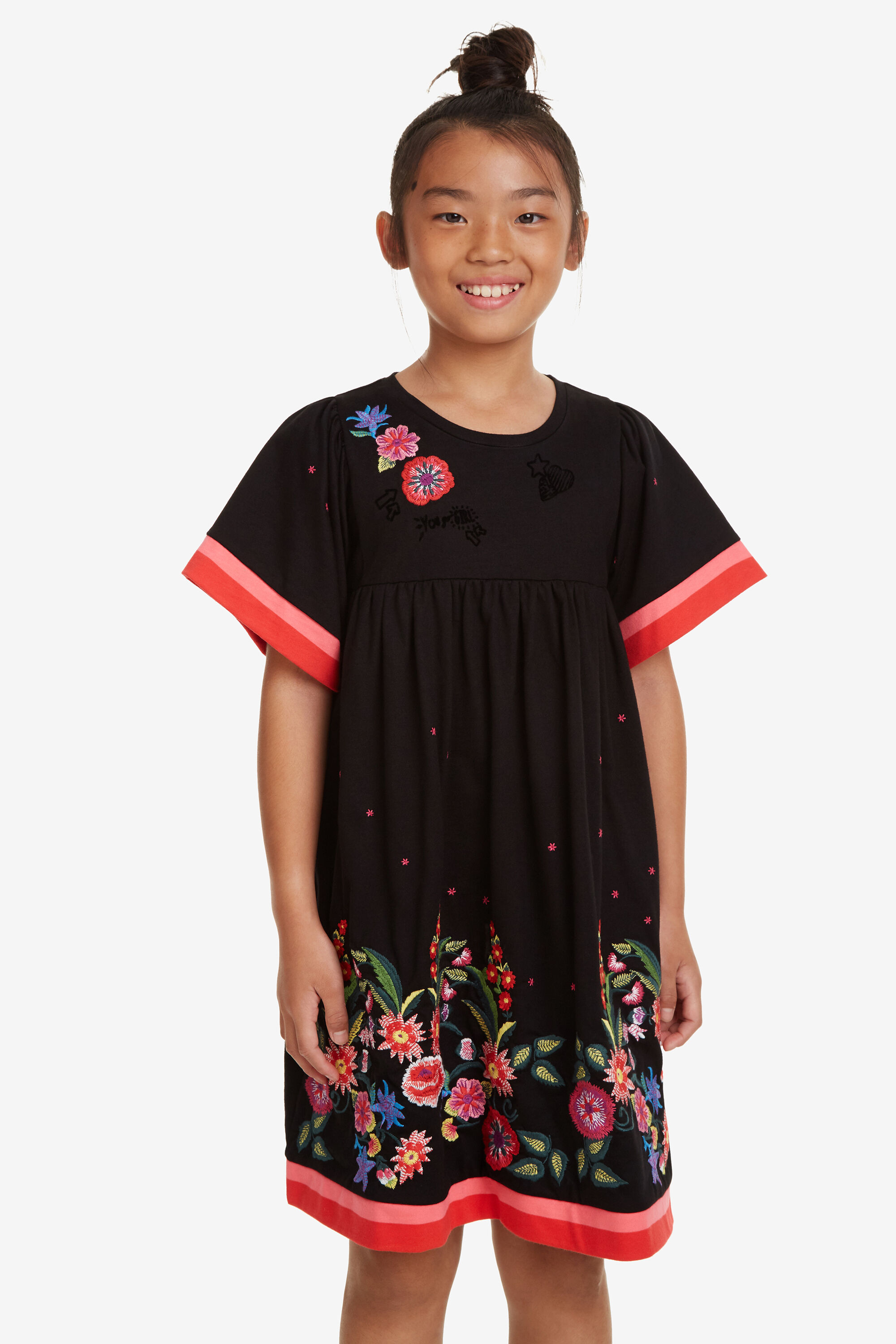 Desigual Uitlopende Bloemenjurk Black 1112 desigual kopen in de aanbieding