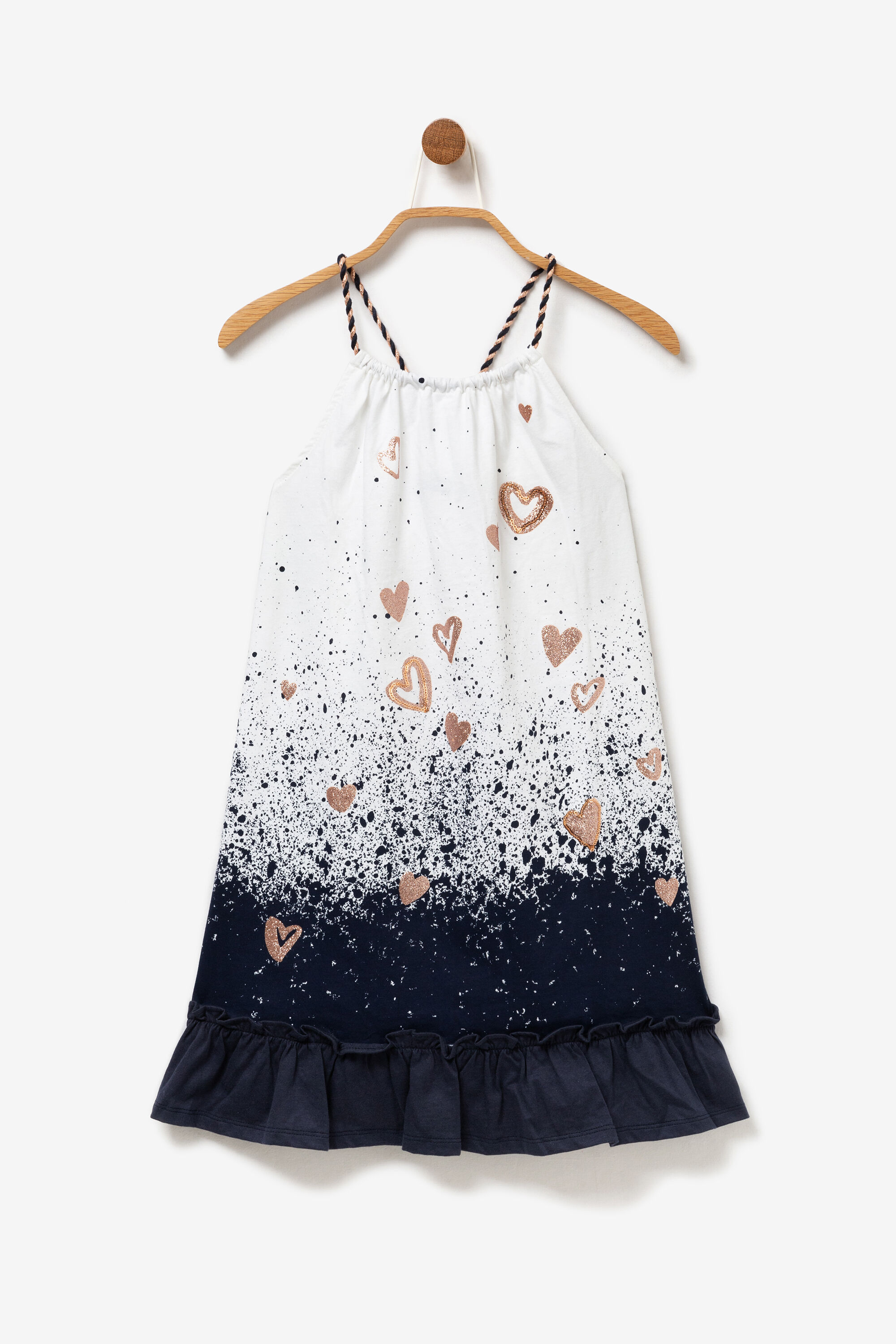 Desigual Witte Jurk Met Harten Paint White 78 desigual kopen in de aanbieding