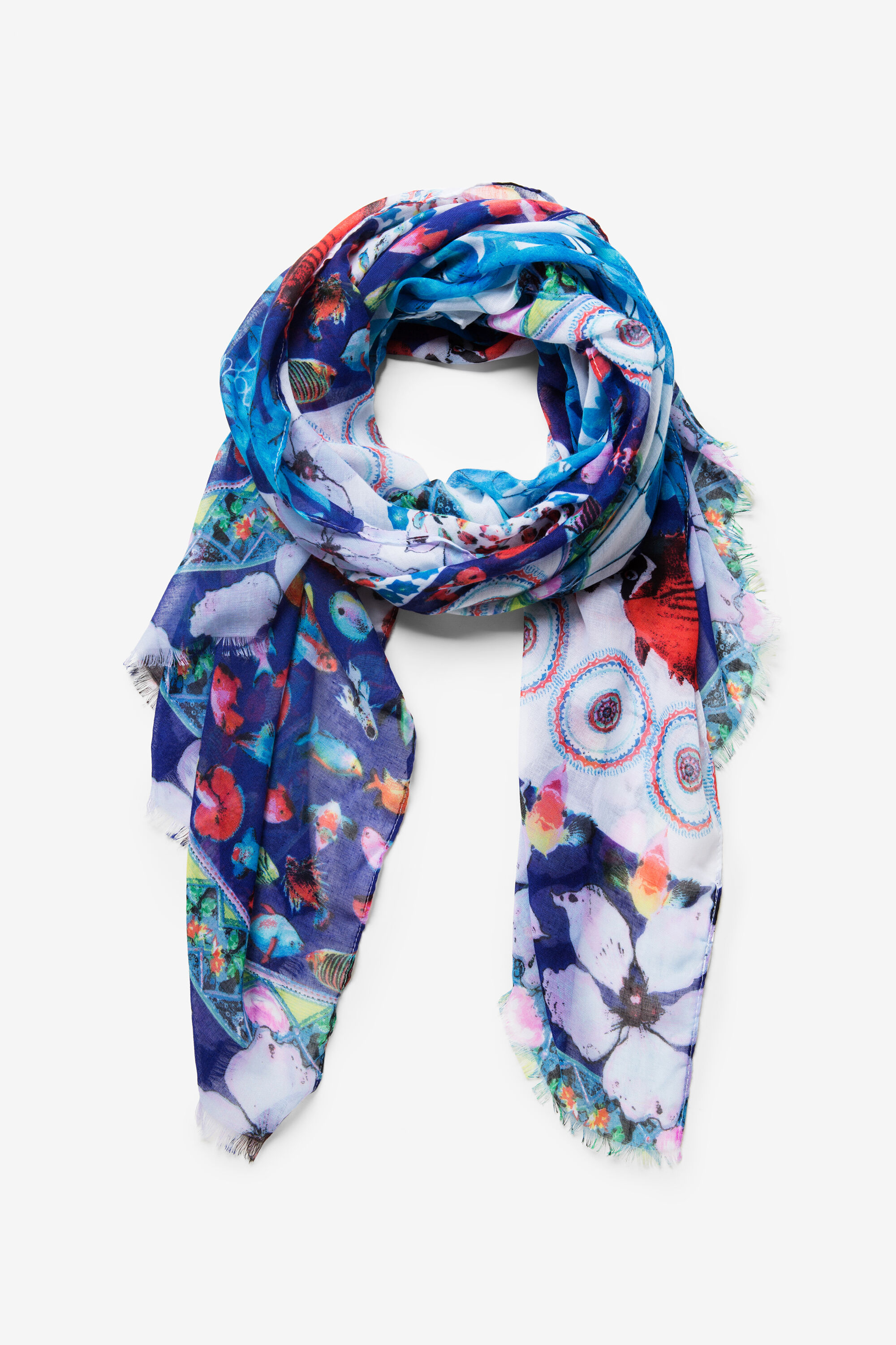 Desigual Maritieme Sjaal Blue Je desigual kopen in de aanbieding