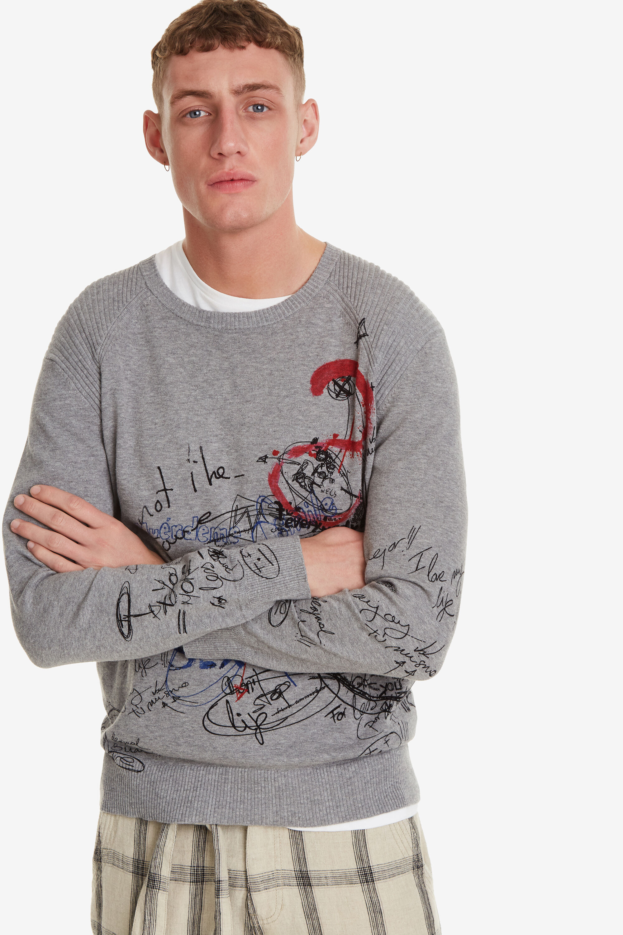 Desigual Grijze Bolimania Truiian Black desigual kopen in de aanbieding