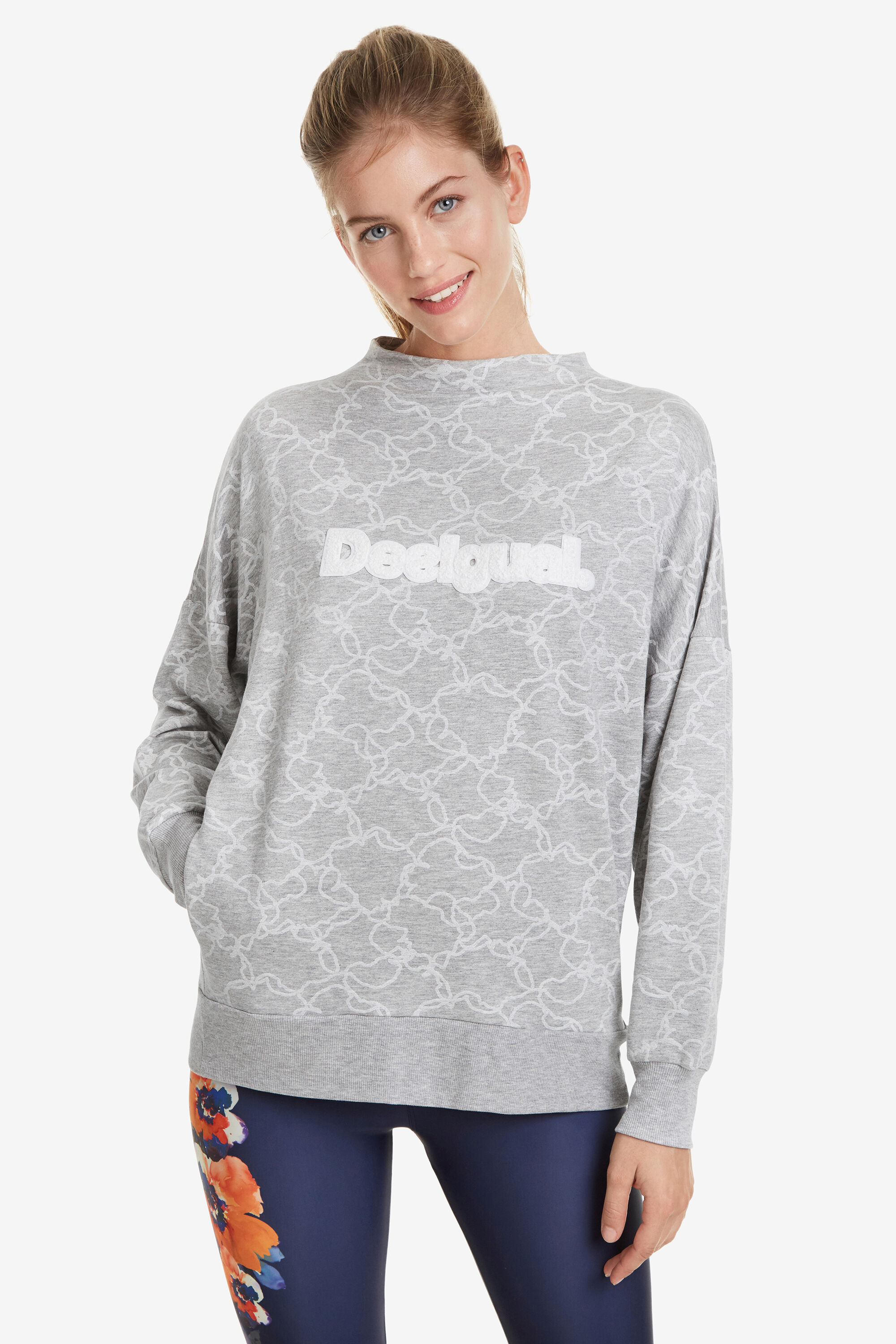 Desigual Sweater Camo Flower Black desigual kopen in de aanbieding