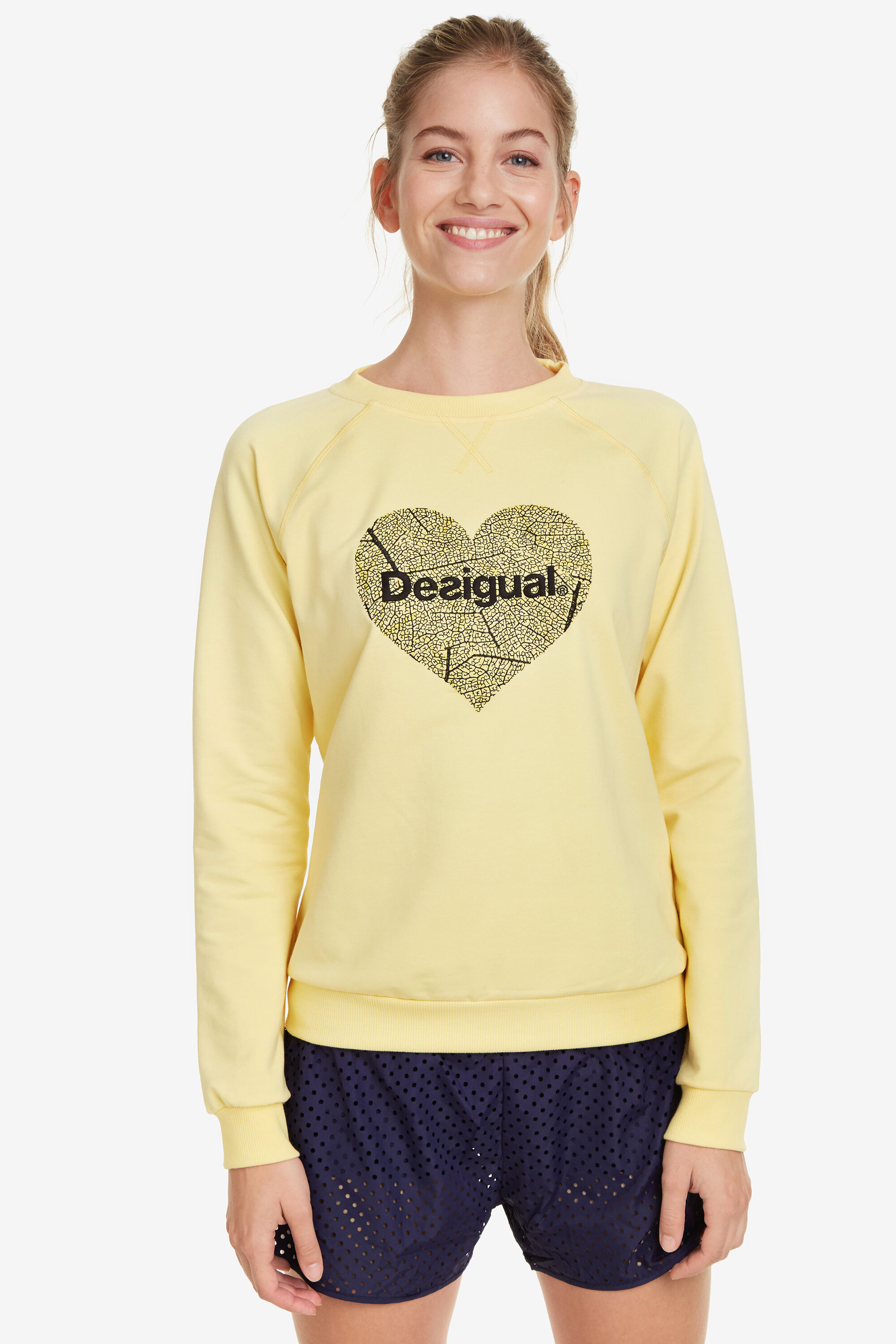 Desigual Sportsweater Hart Yellow desigual kopen in de aanbieding