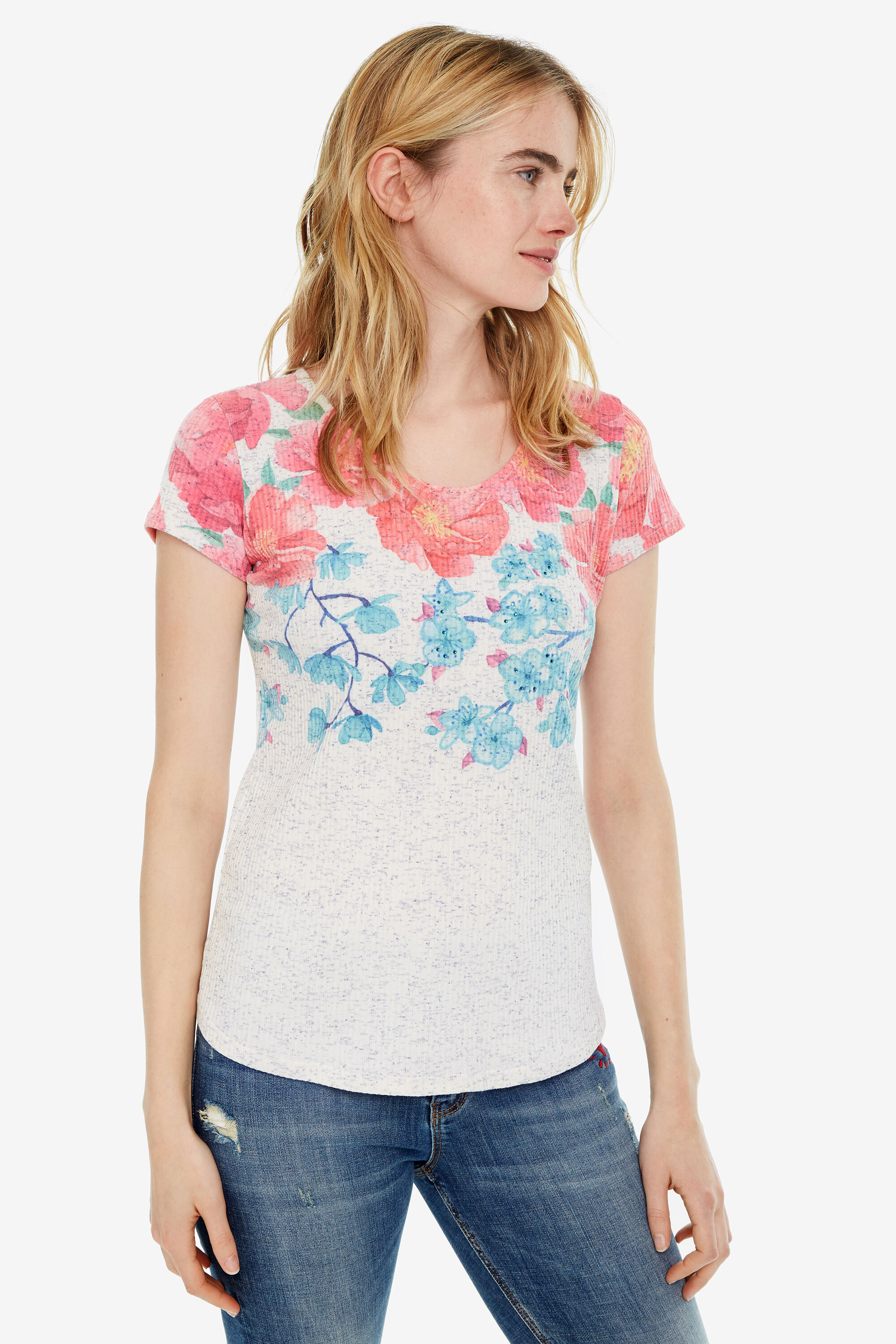 Desigual Shirt Met Bloemenprint Florentina Black desigual kopen in de aanbieding