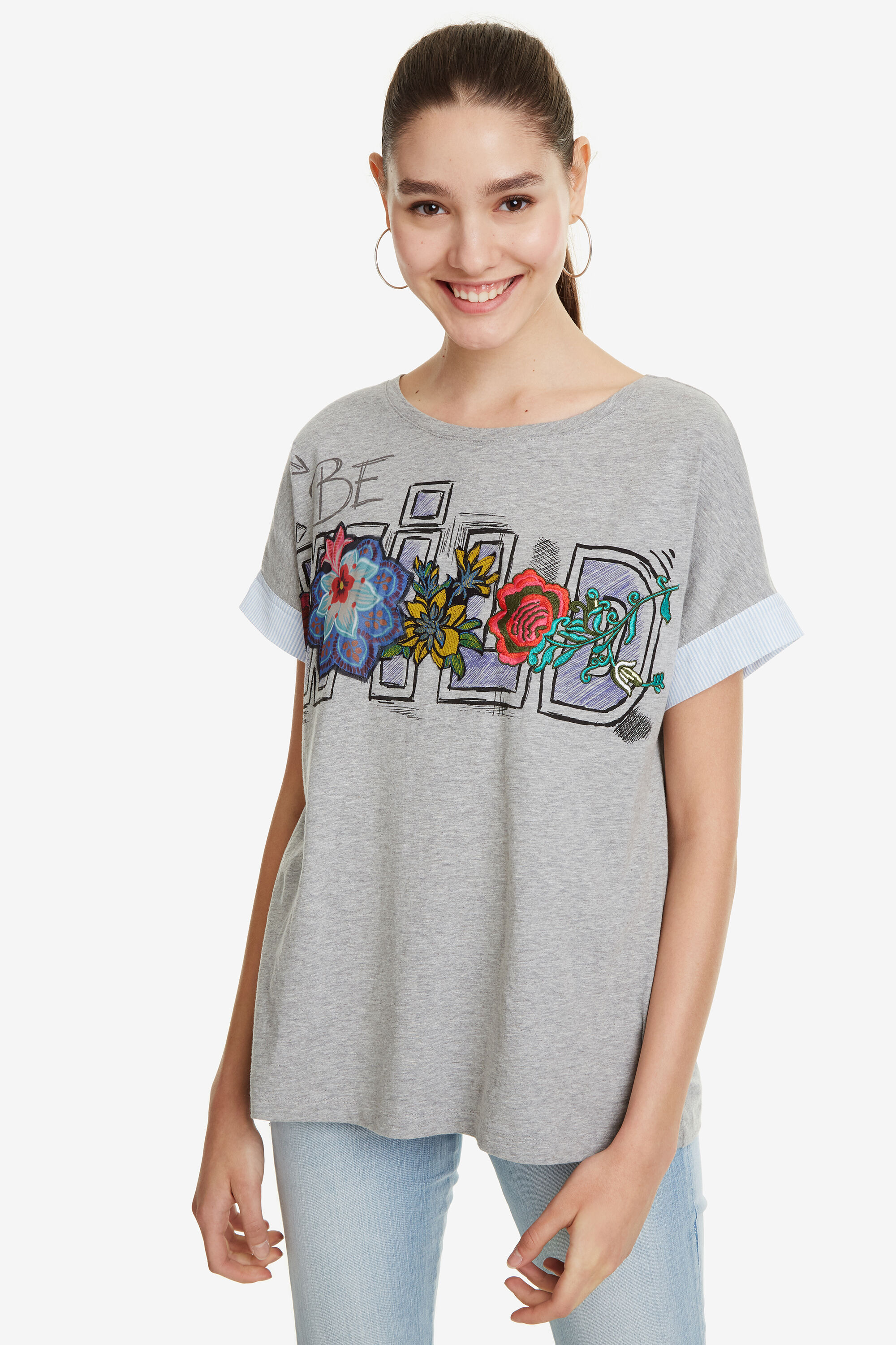 Desigual T Shirt Met Letters Adriana Black desigual kopen in de aanbieding