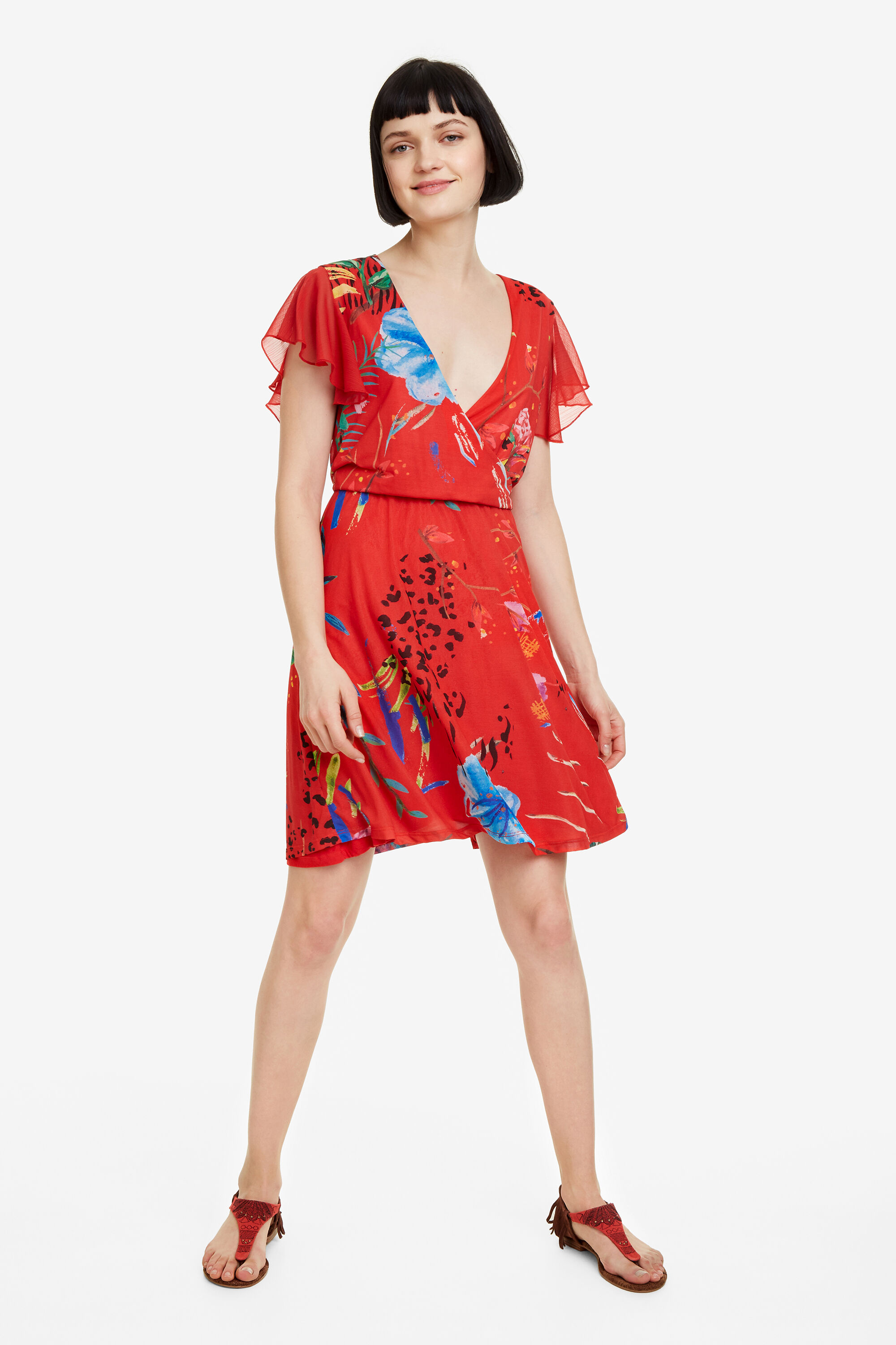Desigual Rode Jurk Met V Hals Miranda Red Xl desigual kopen in de aanbieding Desigual Rode Jurk Met V Hals Miranda Red Xl desigual kopen in de aanbieding