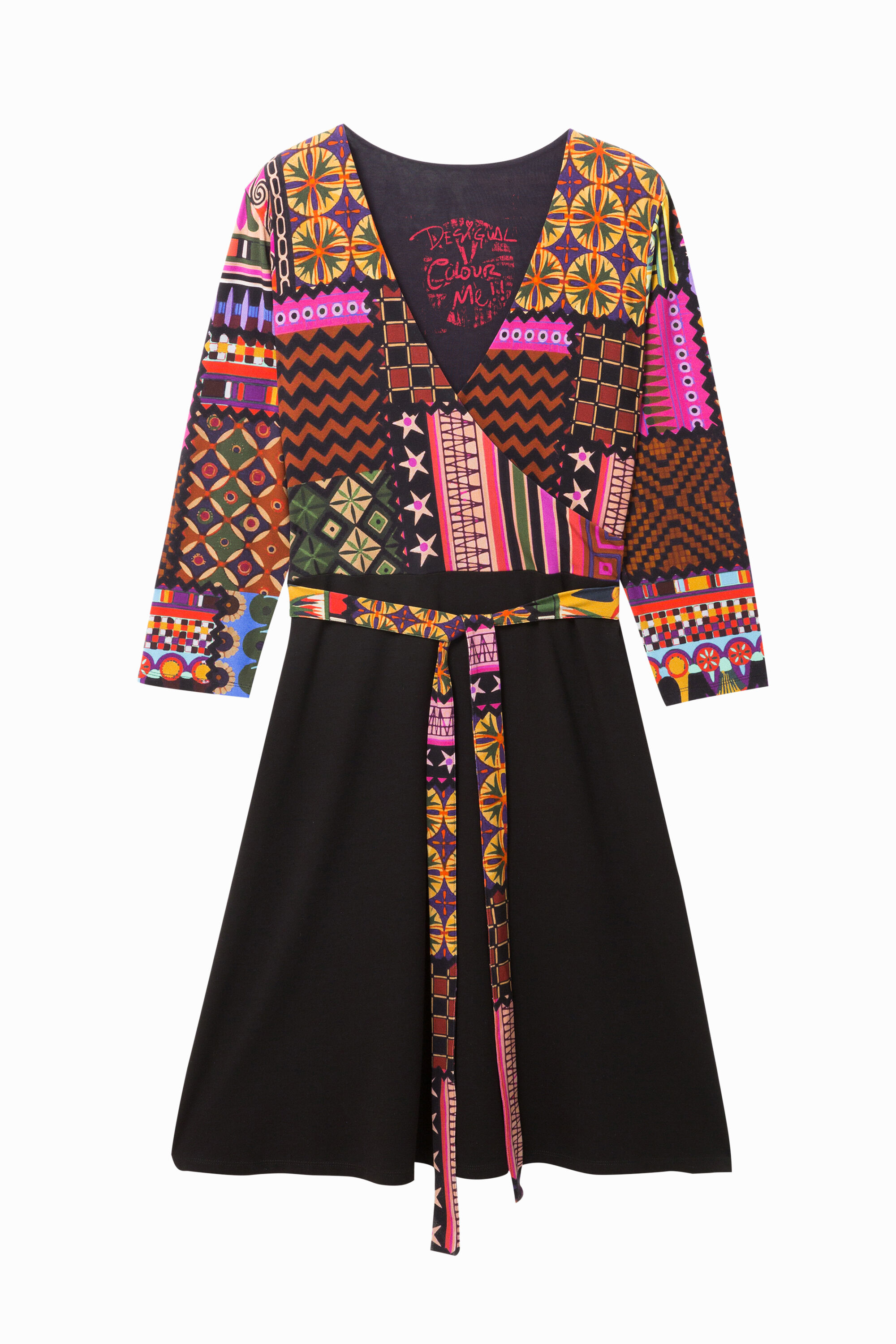 Desigual Jurk Met Lange Mouwen Jill Black desigual kopen in de aanbieding