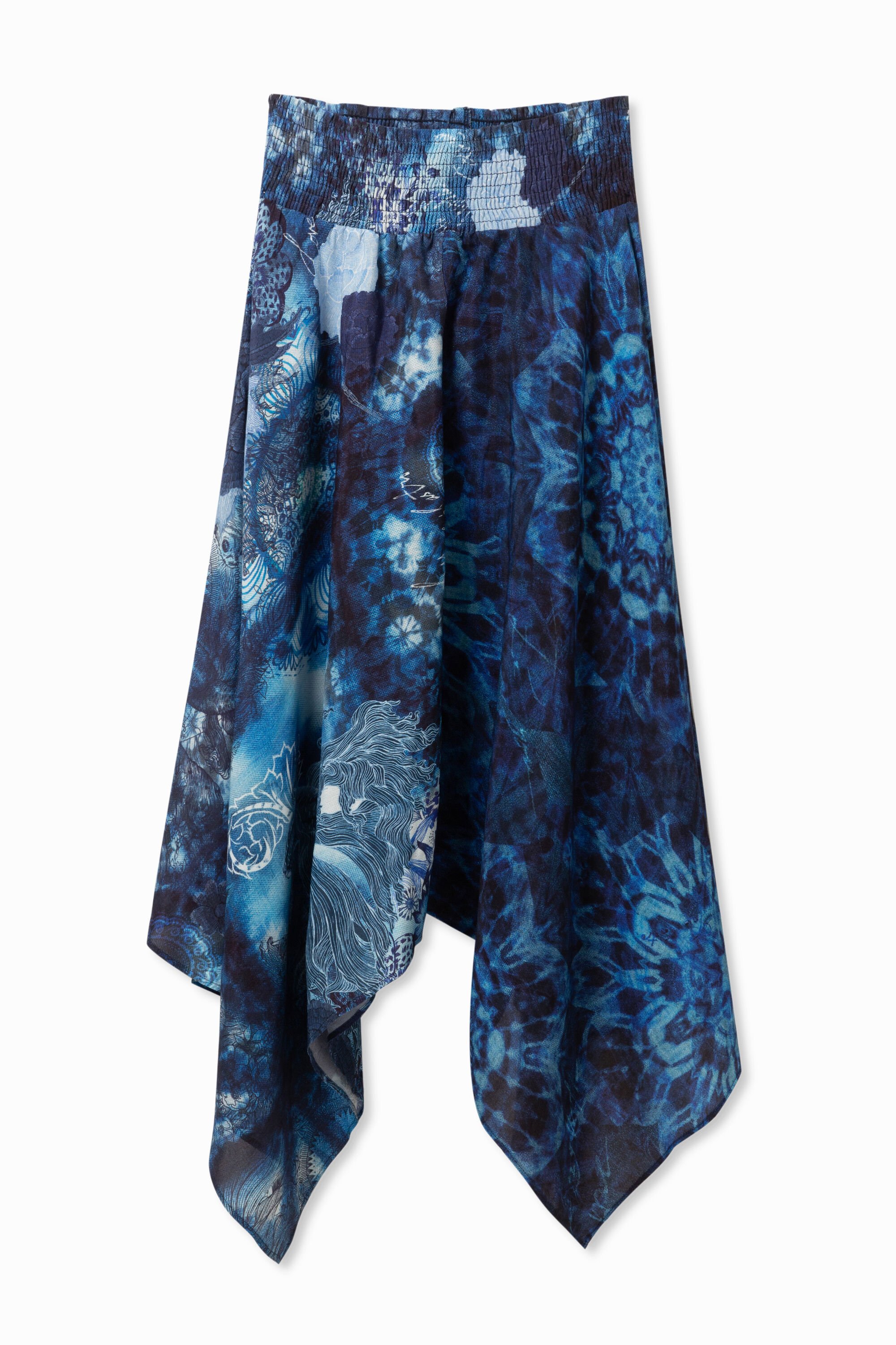 Desigual Asymmetrische Rok Punten Blue desigual kopen in de aanbieding