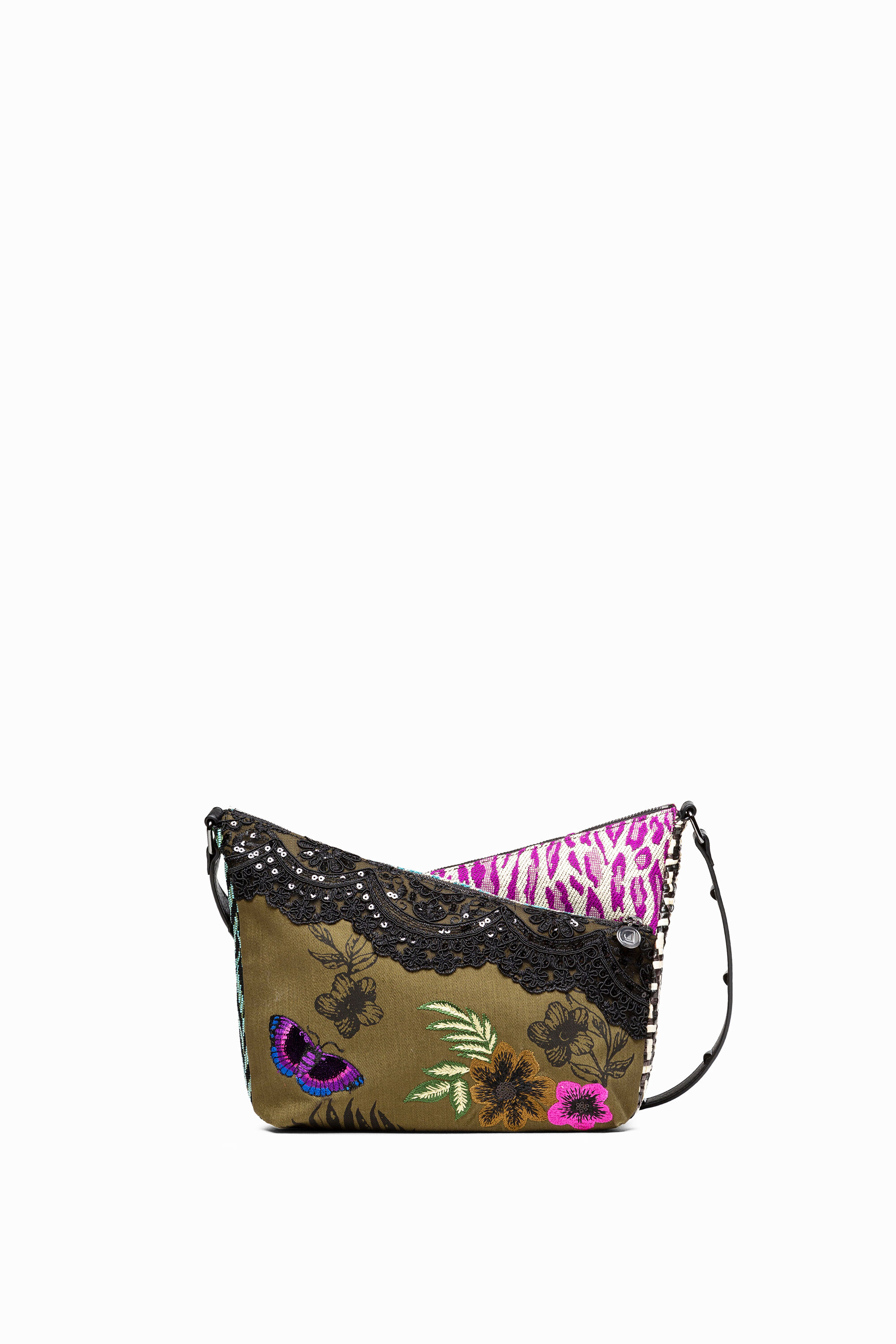 Mini sac patchwork de tissus et textures - BLACK - U